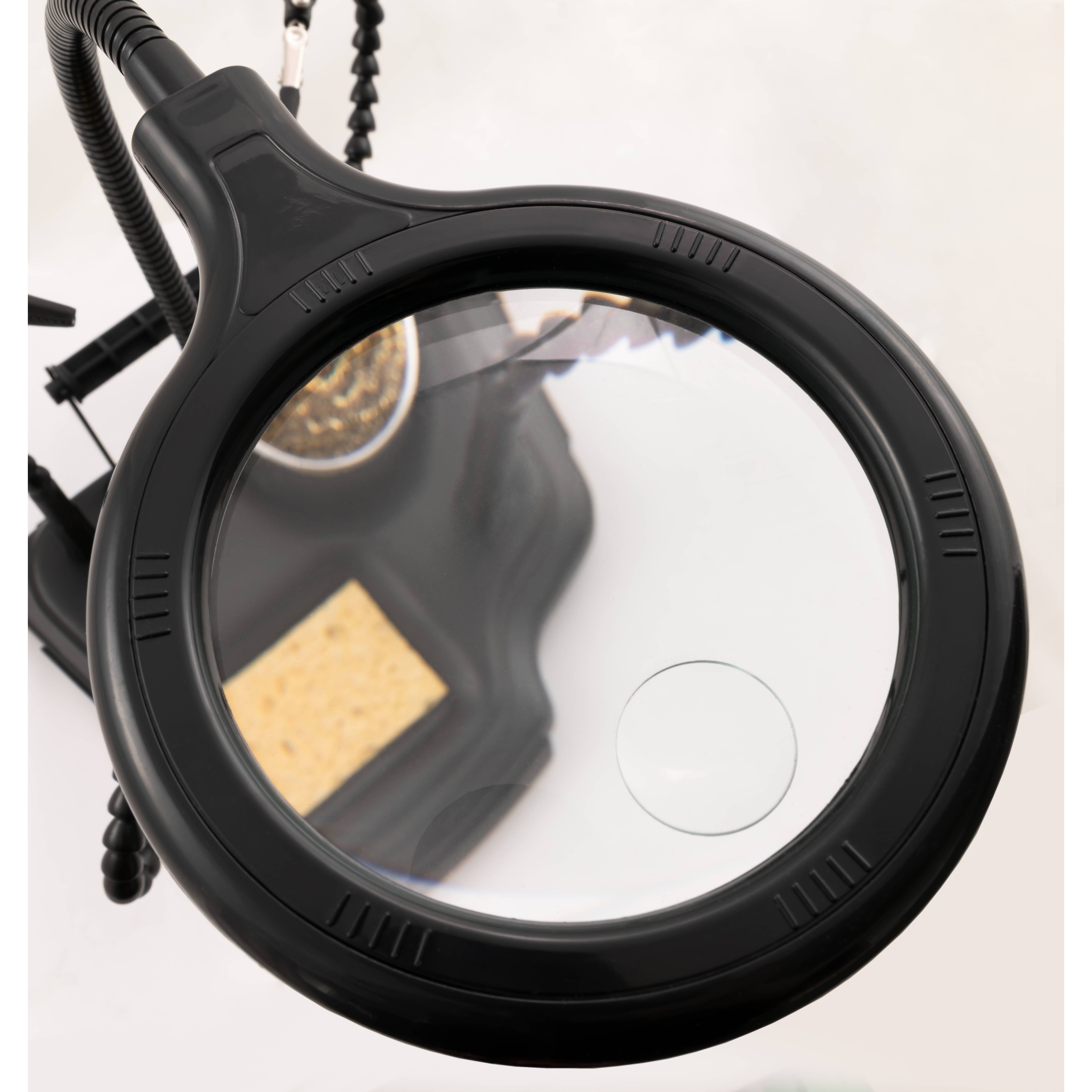 Dritte Hand mit LED-Lupe McPower "11M", 4W, mit USB-Anschluss