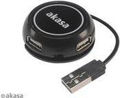 Akasa Connect4C 4-IN-1 - USB 2.0 - USB 2.0 - 480 Mbit/s - Black - 0.17 m - USB