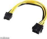 Akasa 12V ATX 8 Pin zu 6+2 PCIe-Kabel - Kabel - 0,2 m - 8-polig - PCI - PCI-Expr