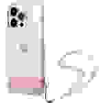 GUESS Hard Cover Translucent Pearl Strap Transparent Pink für iPhone 14