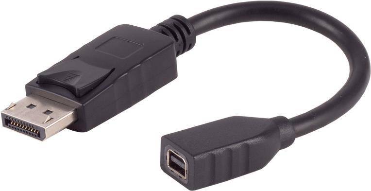 DisplayPort 1.2 Adapter, DisplayPort Stecker auf Mini DisplayPort Buchse, 4K, 0,2m