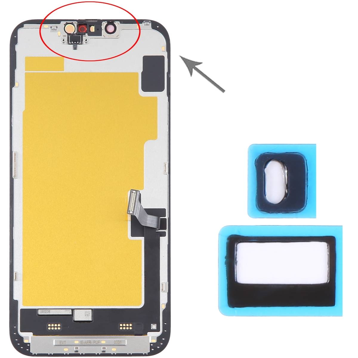 LCD Front Kamera Licht Sensor Back Sticker für iPhone 14 / 14 Plus