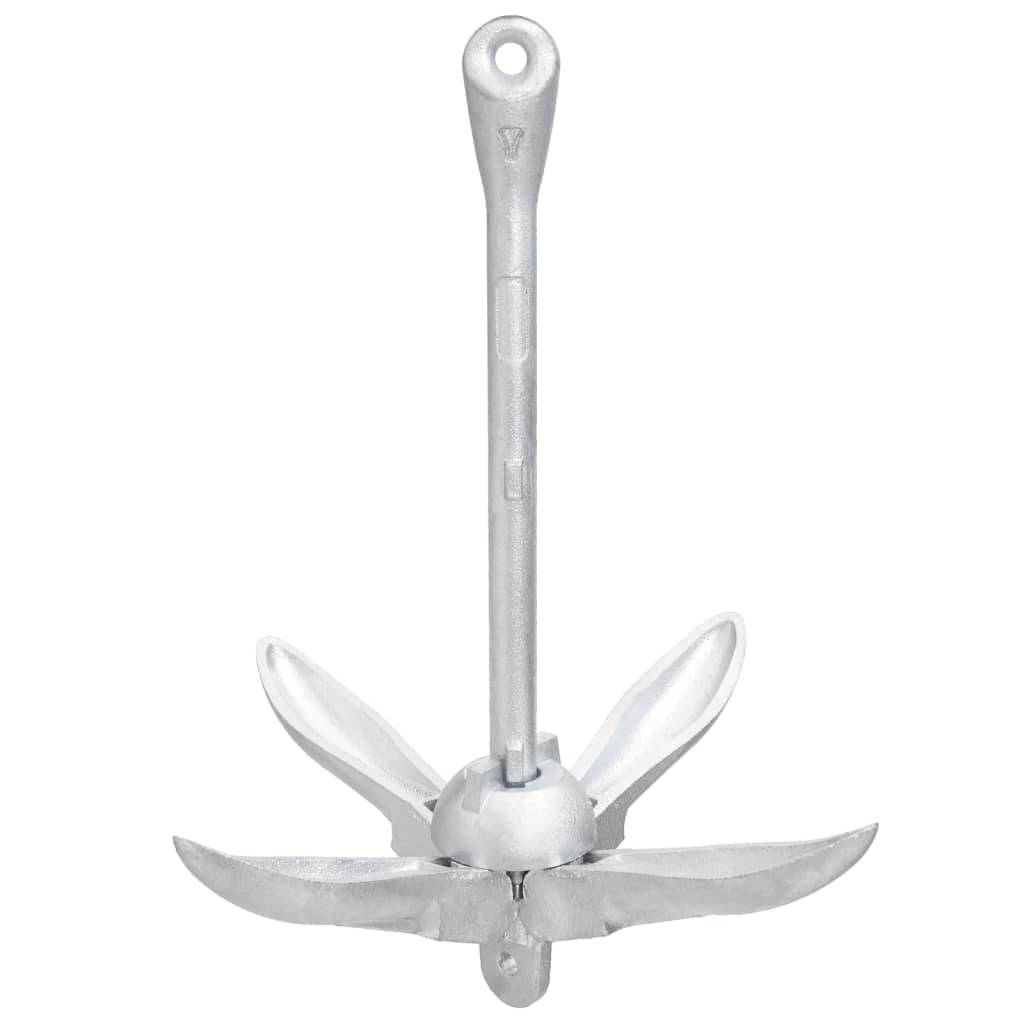 vidaXL Klappanker Silber 4 kg feuerverzinktes Gusseisen