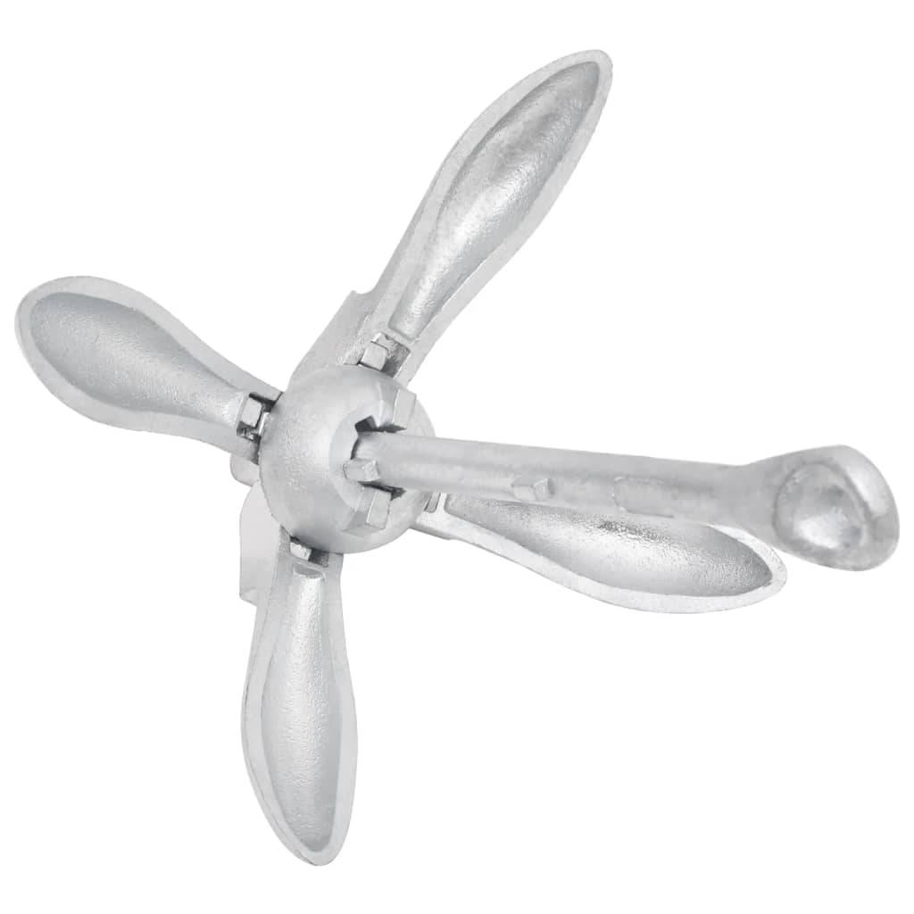 vidaXL Klappanker Silber 4 kg feuerverzinktes Gusseisen