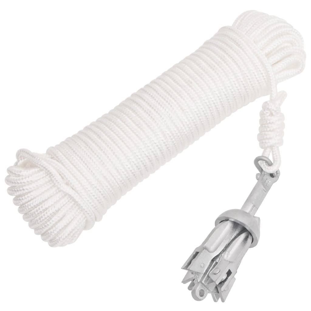 vidaXL Klappanker mit Seil Silber 0,7 kg Feuerverzinktes Gusseisen