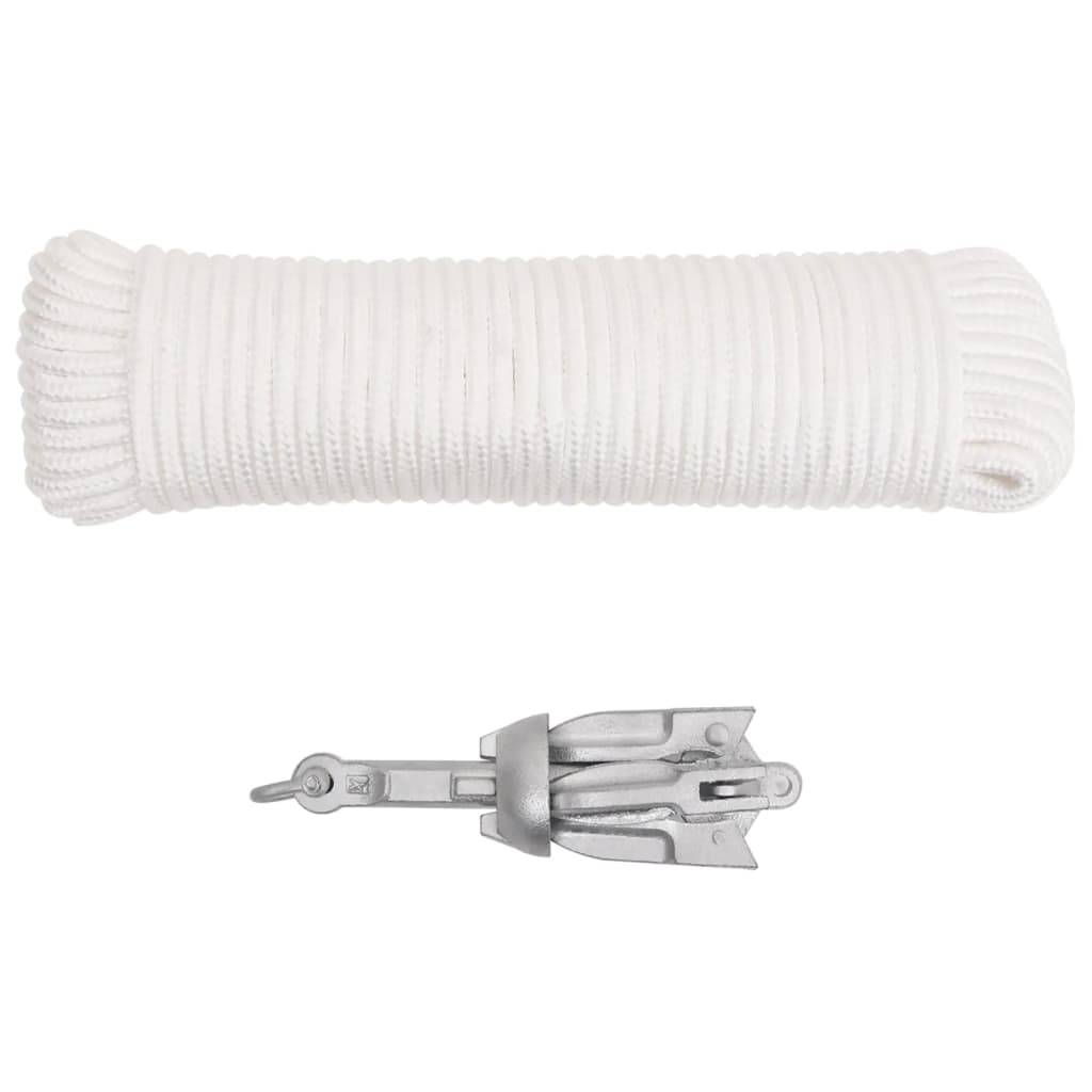 vidaXL Klappanker mit Seil Silber 0,7 kg Feuerverzinktes Gusseisen