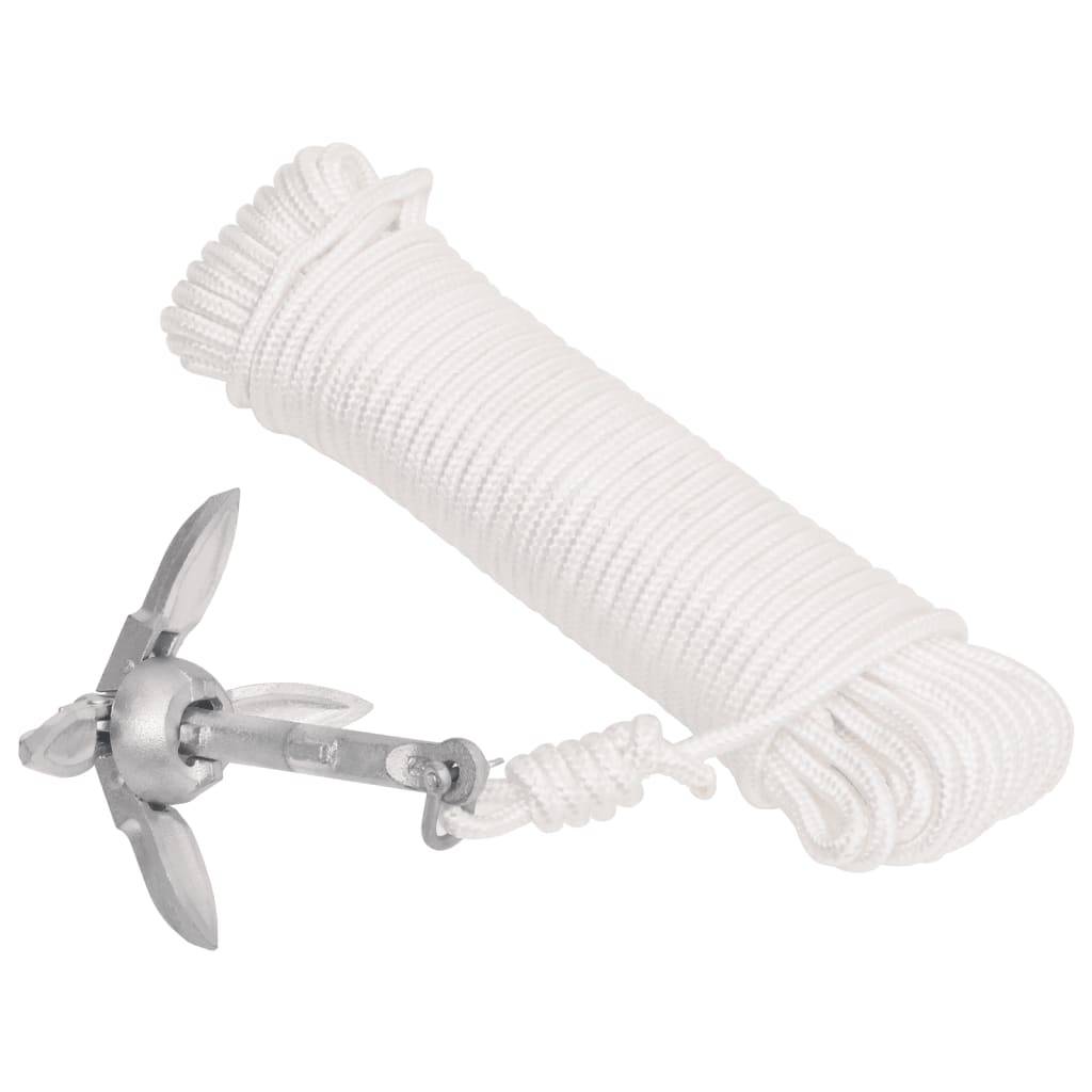 vidaXL Klappanker mit Seil Silber 0,7 kg Feuerverzinktes Gusseisen
