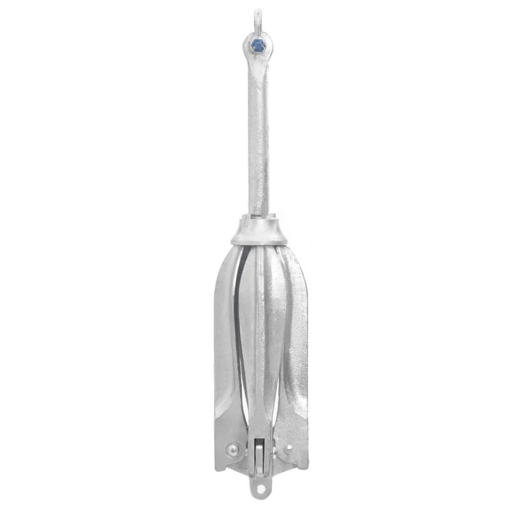 vidaXL Klappanker Silber 12 kg Feuerverzinktes Gusseisen