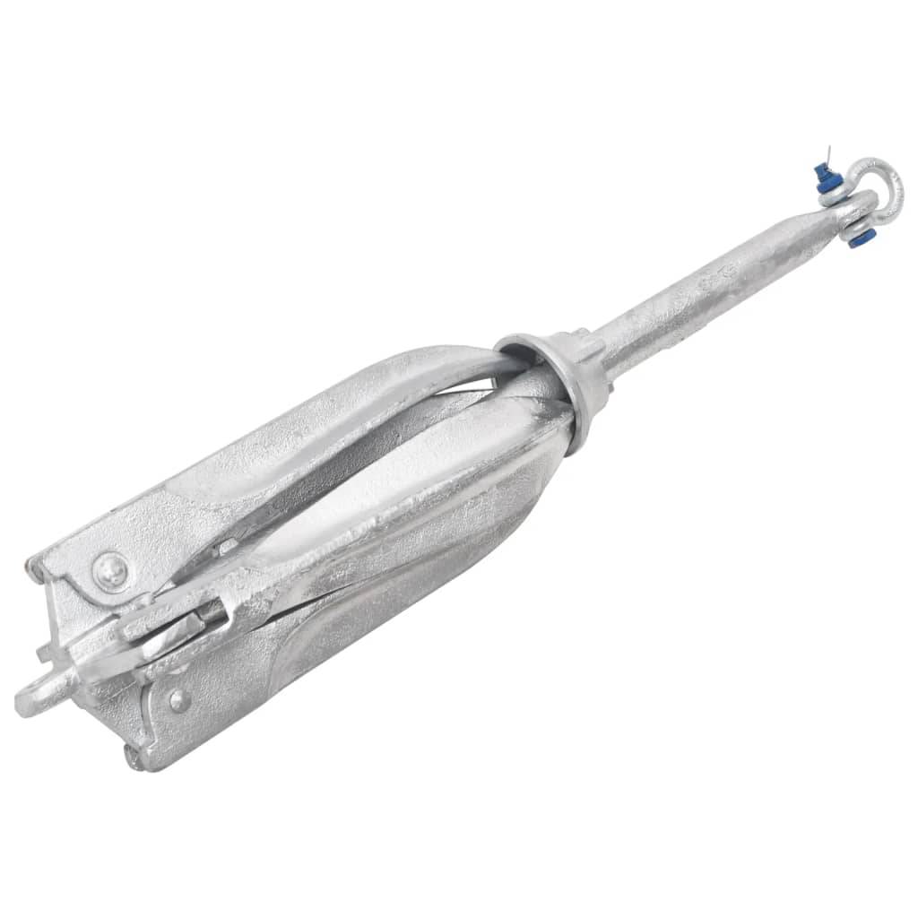 vidaXL Klappanker Silber 10 kg Feuerverzinktes Gusseisen