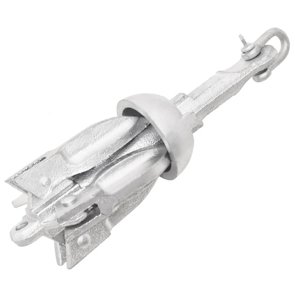 vidaXL Klappanker Silber 0,7 kg Feuerverzinktes Gusseisen