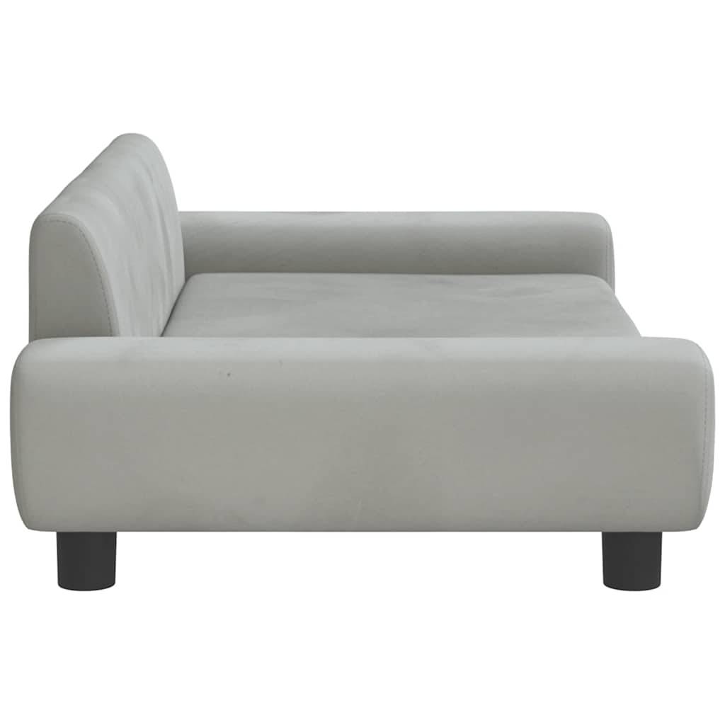 vidaXL Hundebett Hellgrau 100x54x33 cm Samt