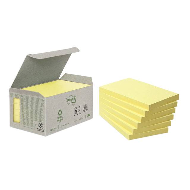 Haftnotiz Post-it Recycling Notes 655-1B 127x76mm gelb 6 St./Pack.