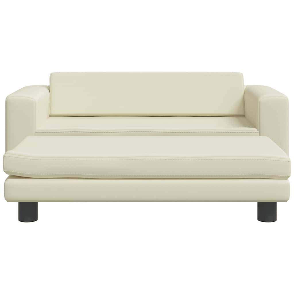 vidaXL Hundebett mit Verlängerung Creme 100x50x30 cm Kunstleder