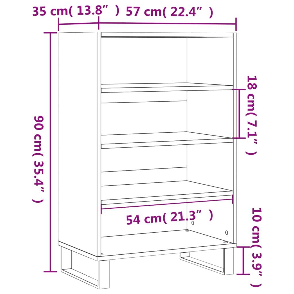 vidaXL Highboard Weiß 57x35x90 cm Holzwerkstoff