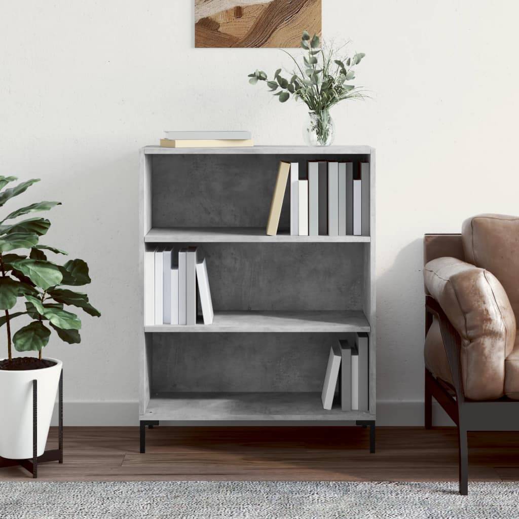 vidaXL Bücherregal Betongrau 69,5x32,5x90 cm Holzwerkstoff