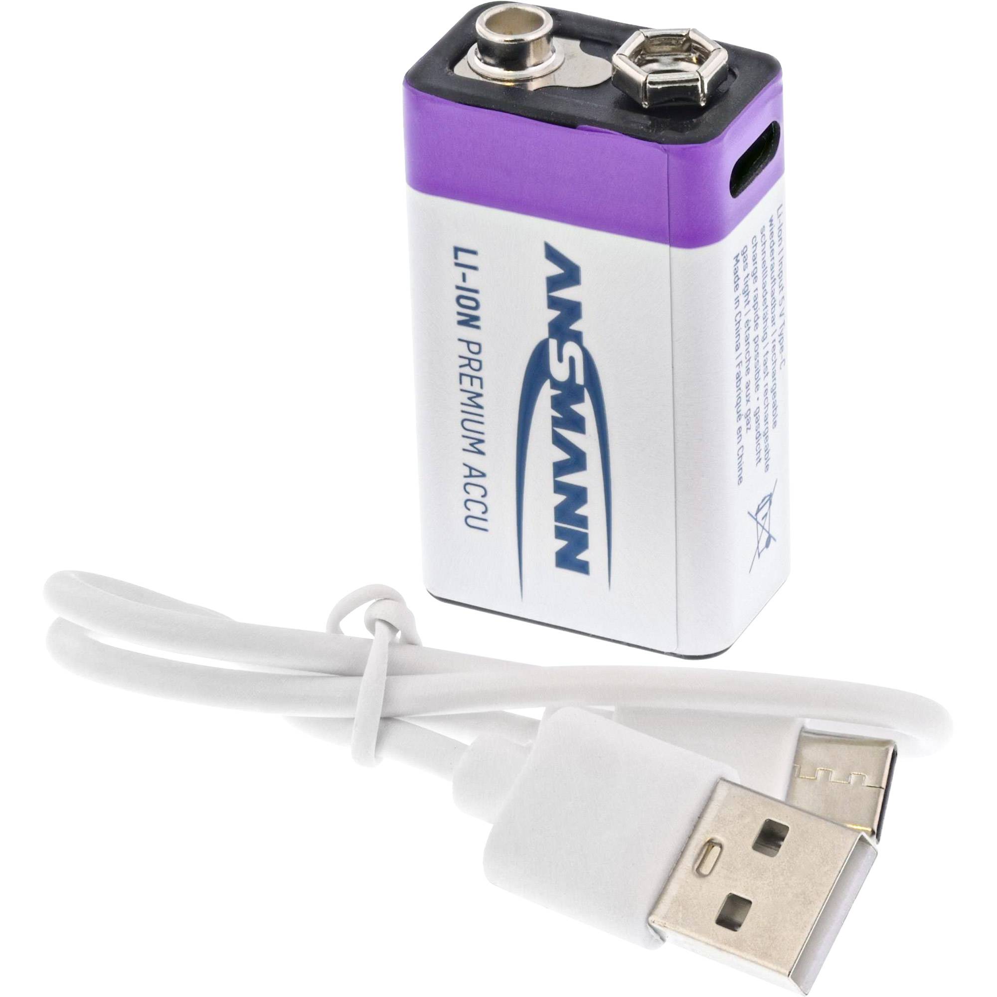 ANSMANN 1315-0005 Li-Ion Akku 9V E-Block Typ 400 Strom / Energie / Licht &