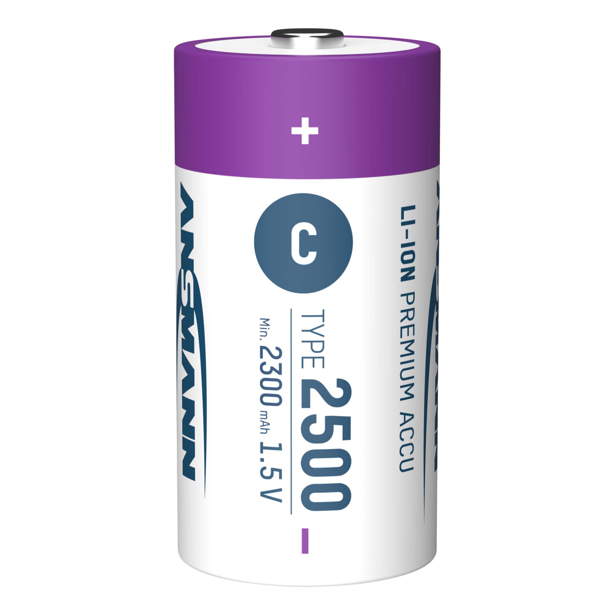Ansmann 1313-0004, Wiederaufladbarer Akku, C, Lithium-Ion (Li-Ion), 1,5 V, 2 Stück(e), 2300 mAh