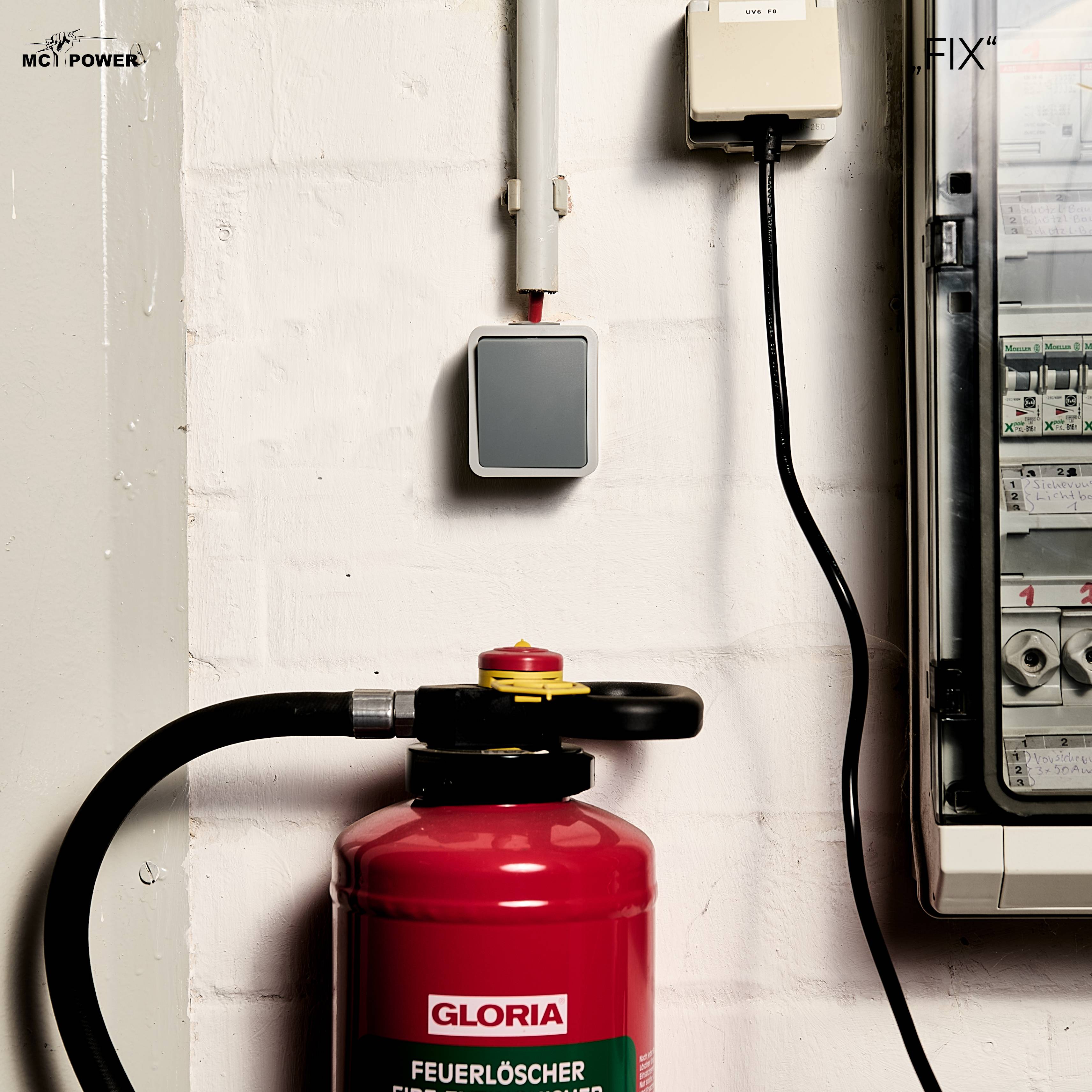 Feuchtraum Wechselschalter McPower "Fix", Steckanschluss, IP54, 250V~/10A, AP