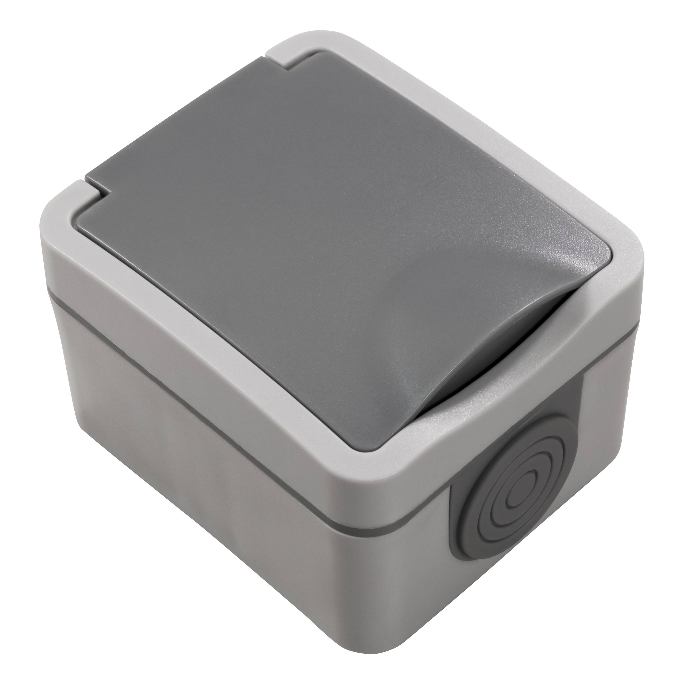 Feuchtraum Steckdose McPower "Fix", Steckanschluss, 250V~/16A, IP54, AP