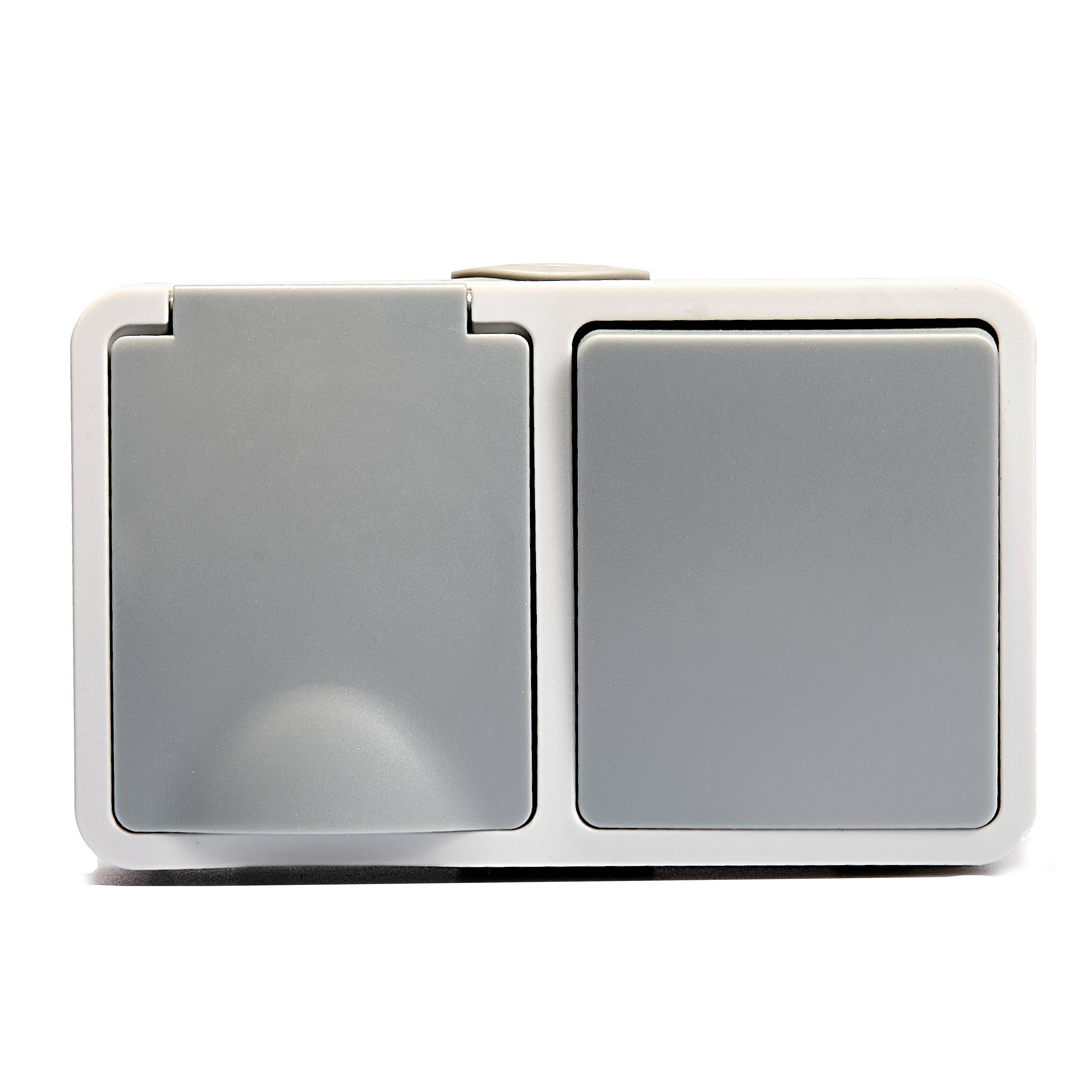 Feuchtraum Kombi-Dose McPower "Fix",Schalter+Steckdose,Steckanschluss, 250V~, AP