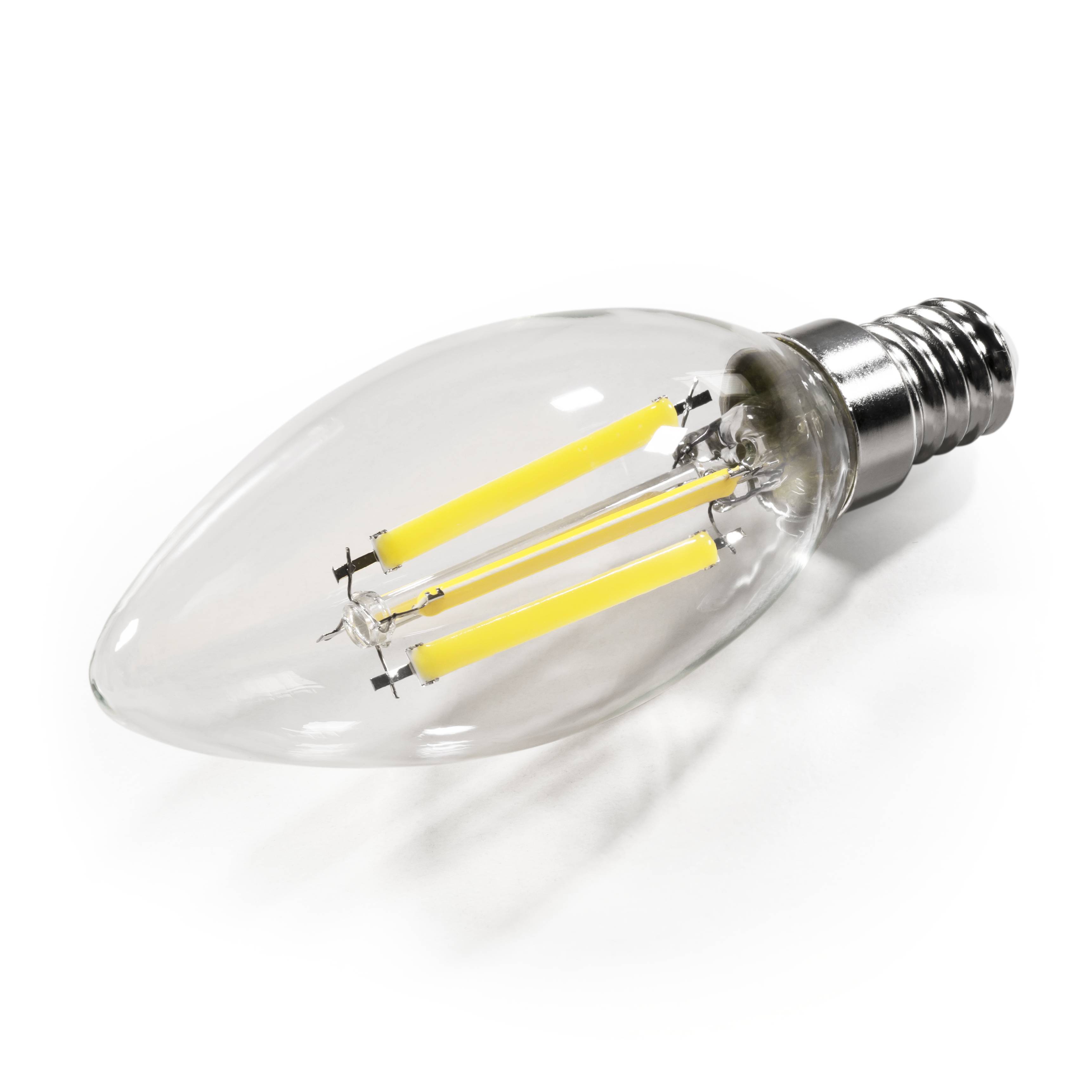 LED Filament Kerzenlampe McShine "Filed", 3000K, E14, 6W, 1055lm, 230V, warmweiß