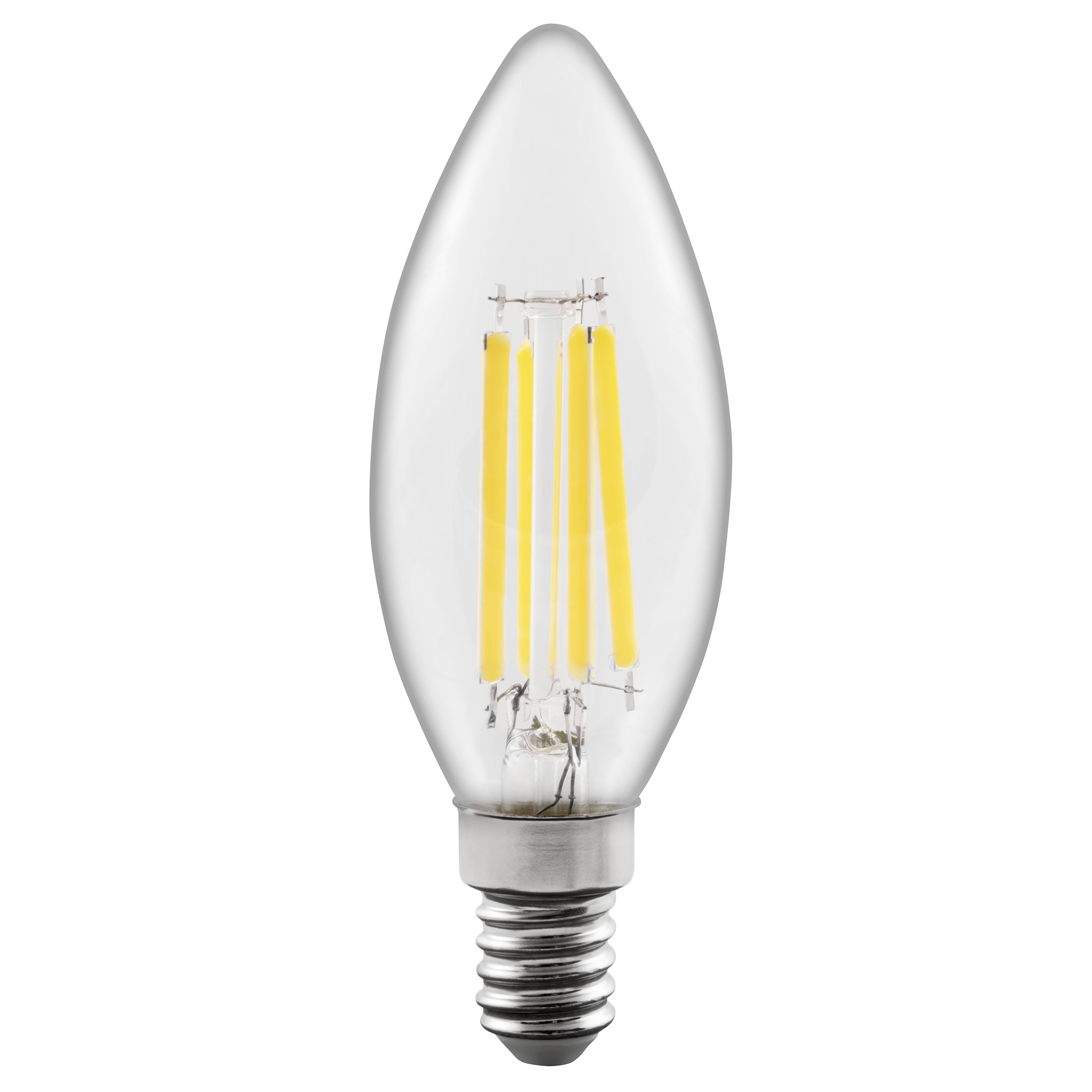 LED Filament Kerzenlampe McShine "Filed", 3000K, E14, 6W, 1055lm, 230V, warmweiß