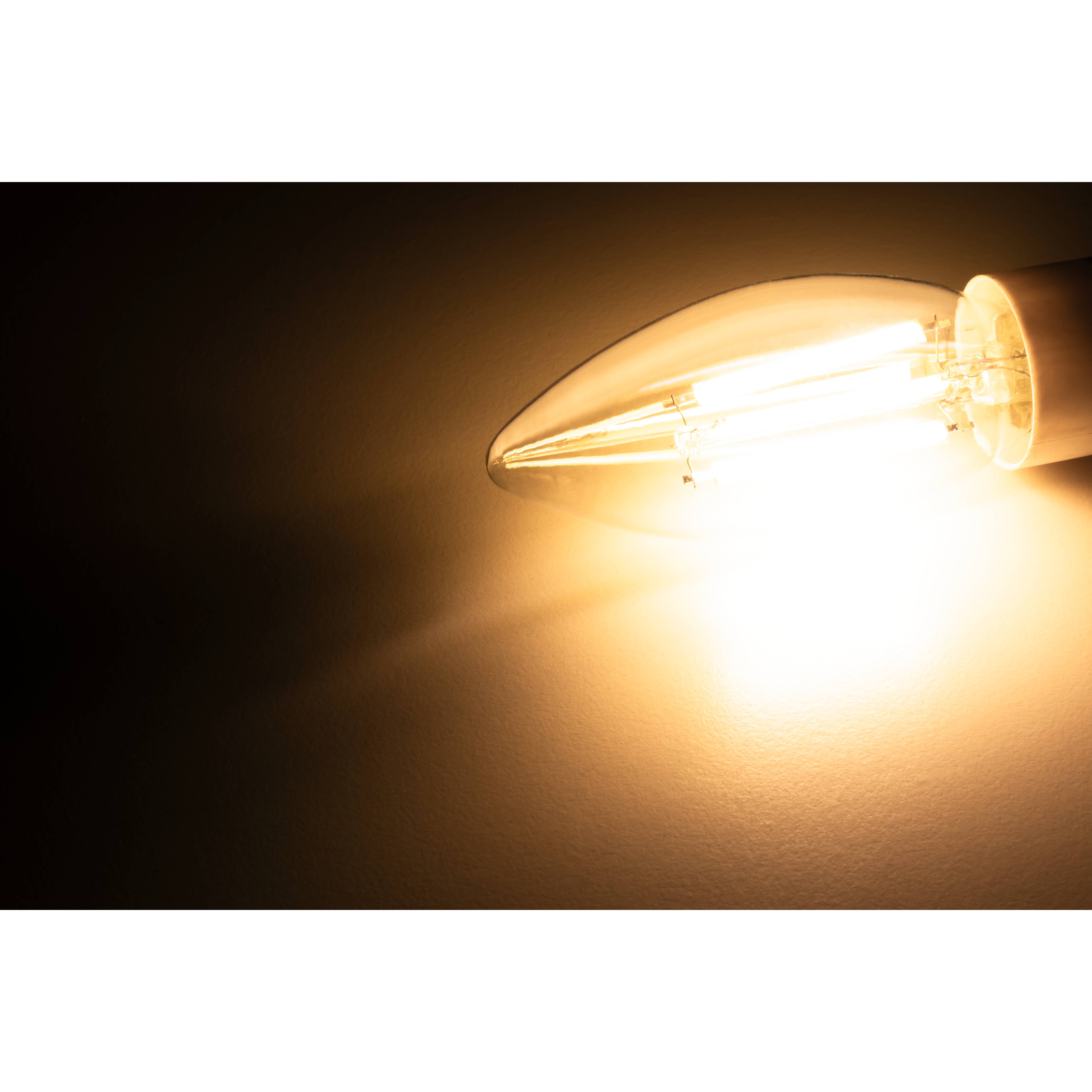 LED Filament Kerzenlampe McShine "Filed", 3000K, E14, 6W, 1055lm, 230V, warmweiß