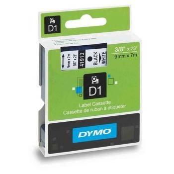 S0720680 Dymo D1 9mm Schwarz-Weiss 41913 Schriftband 7M Selbstkebend