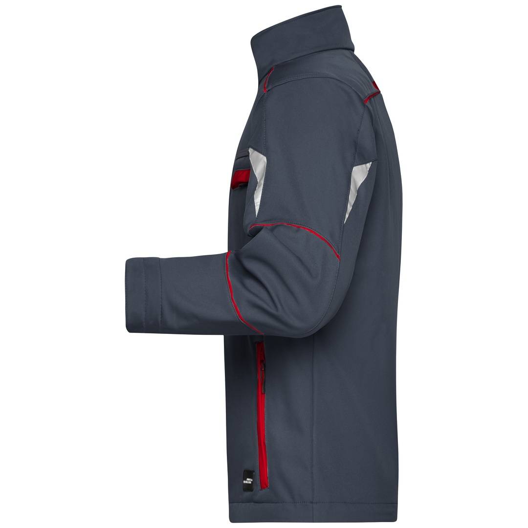 James & Nicholson Wind- und Wasserfeste Softshelljacke JN851 Gr. 4XL carbon/red