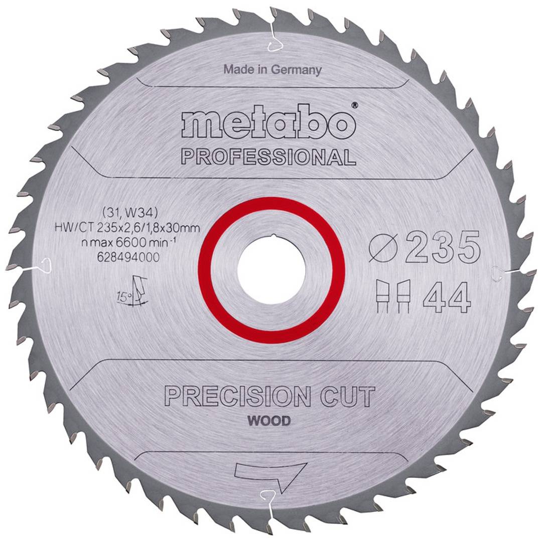 Metabo 628494000 Kreissägeblatt 235 x 30 x 2.6 mm Zähneanzahl: 44 1 St.