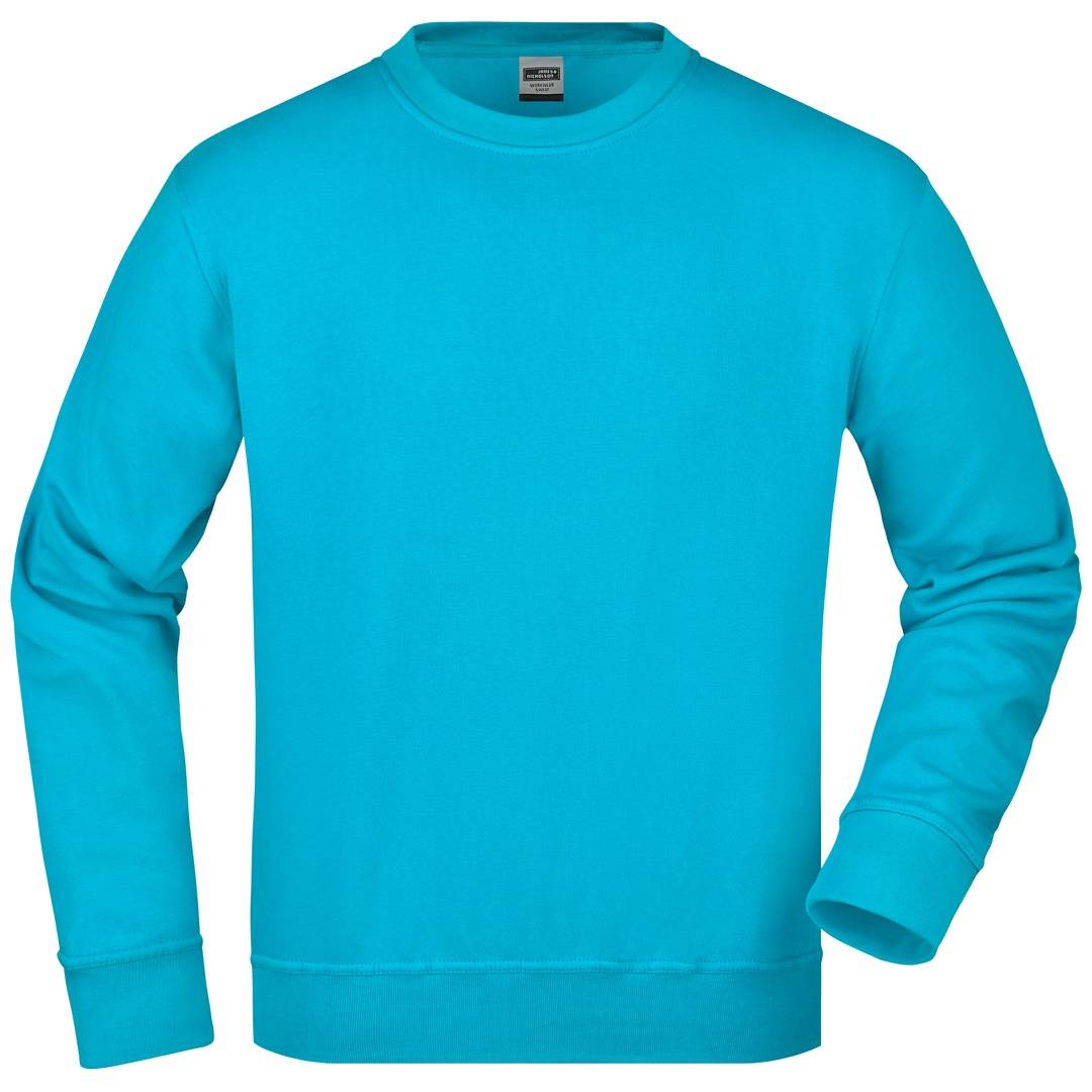 James & Nicholson Klassisches Rundhals-Sweatshirt JN840, Gr. 3XL turquoise