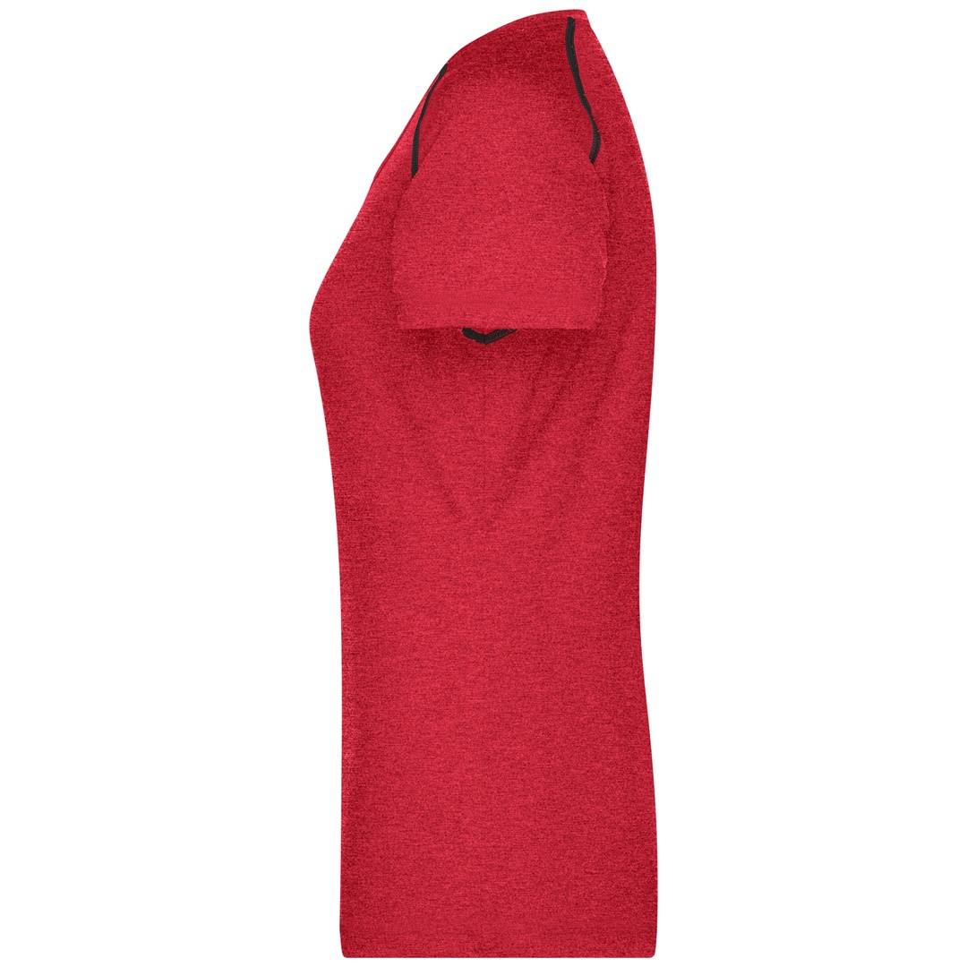 James & Nicholson Funktions-Shirt Damen JN495 Gr. L red-melange/titan