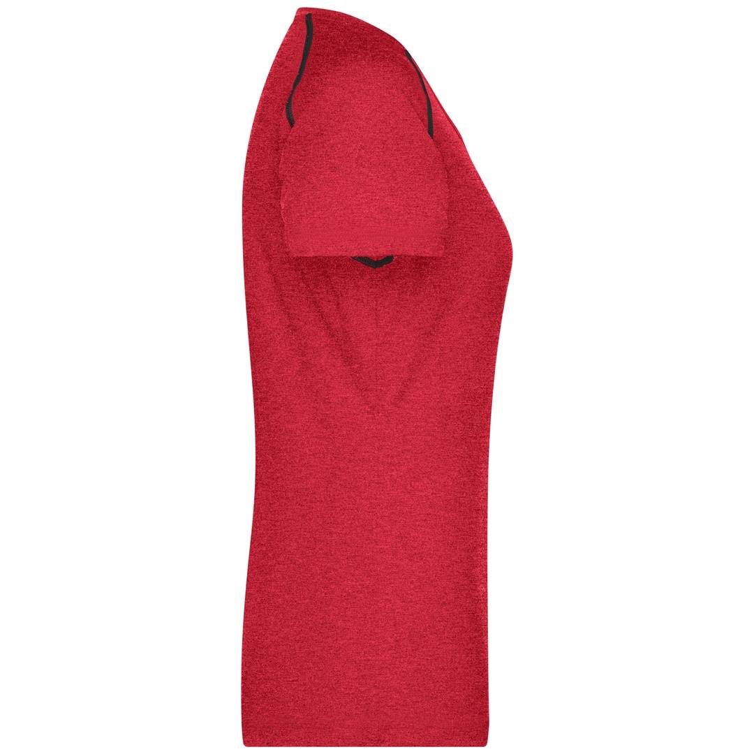 James & Nicholson Funktions-Shirt Damen JN495 Gr. L red-melange/titan