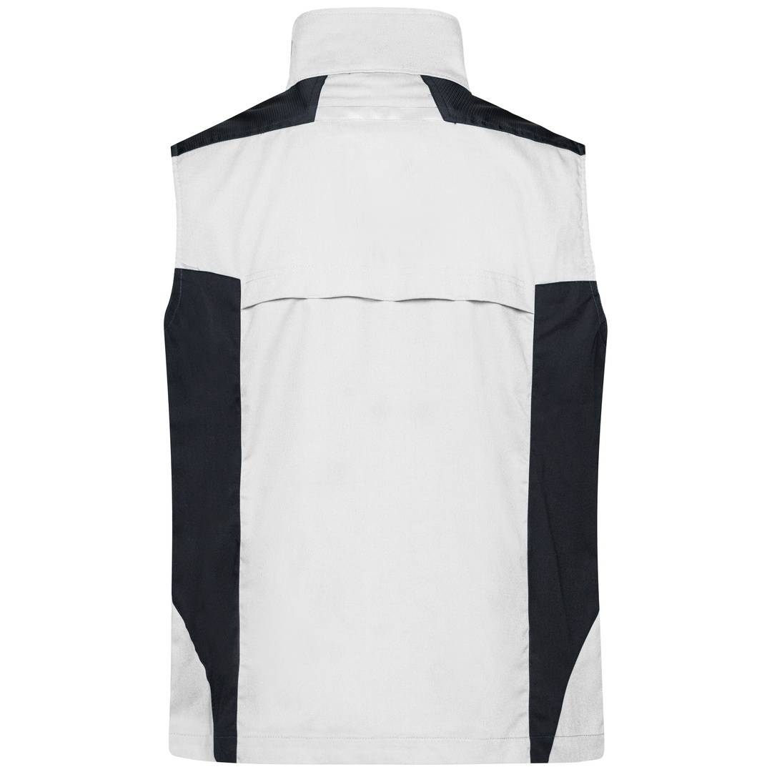 James & Nicholson Workwear Weste JN822 Gr. 4XL white/carbon