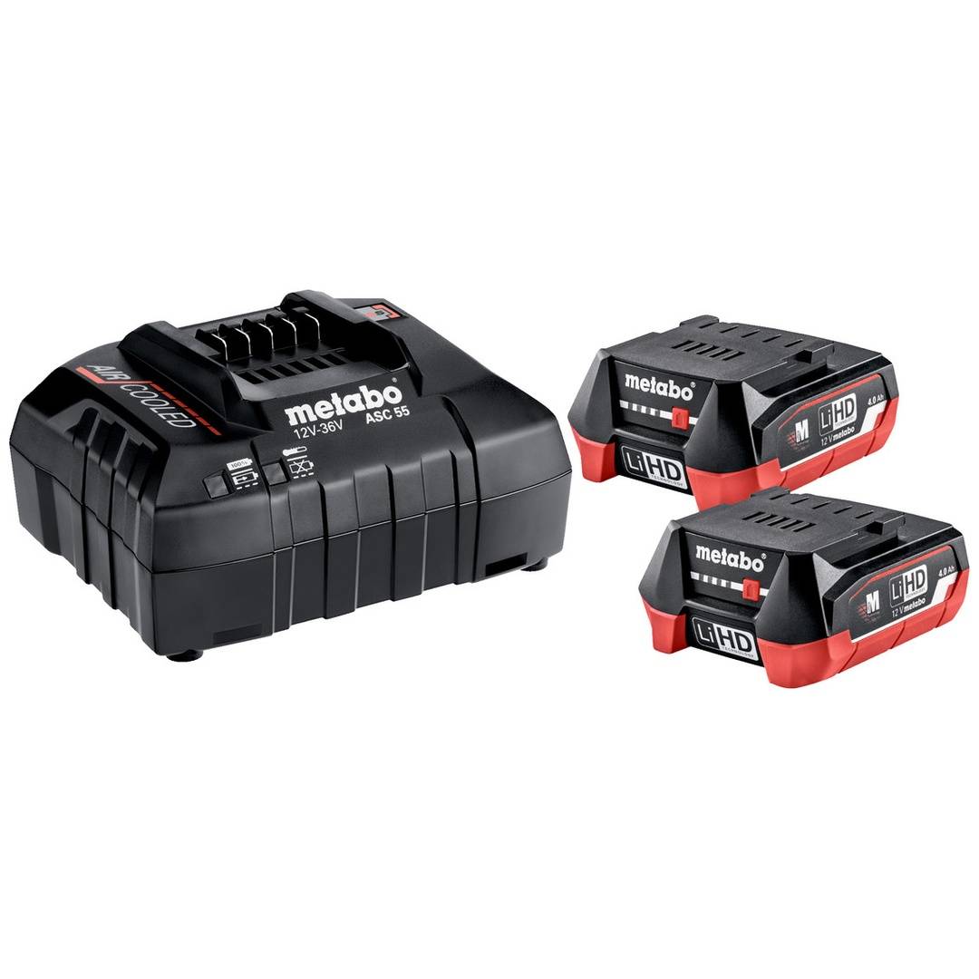 Metabo 685301000 Basic-Set 12V 2 x LiHD 4.0Ah Werkzeug-Akku und Ladegerät 12V 4Ah LiHD