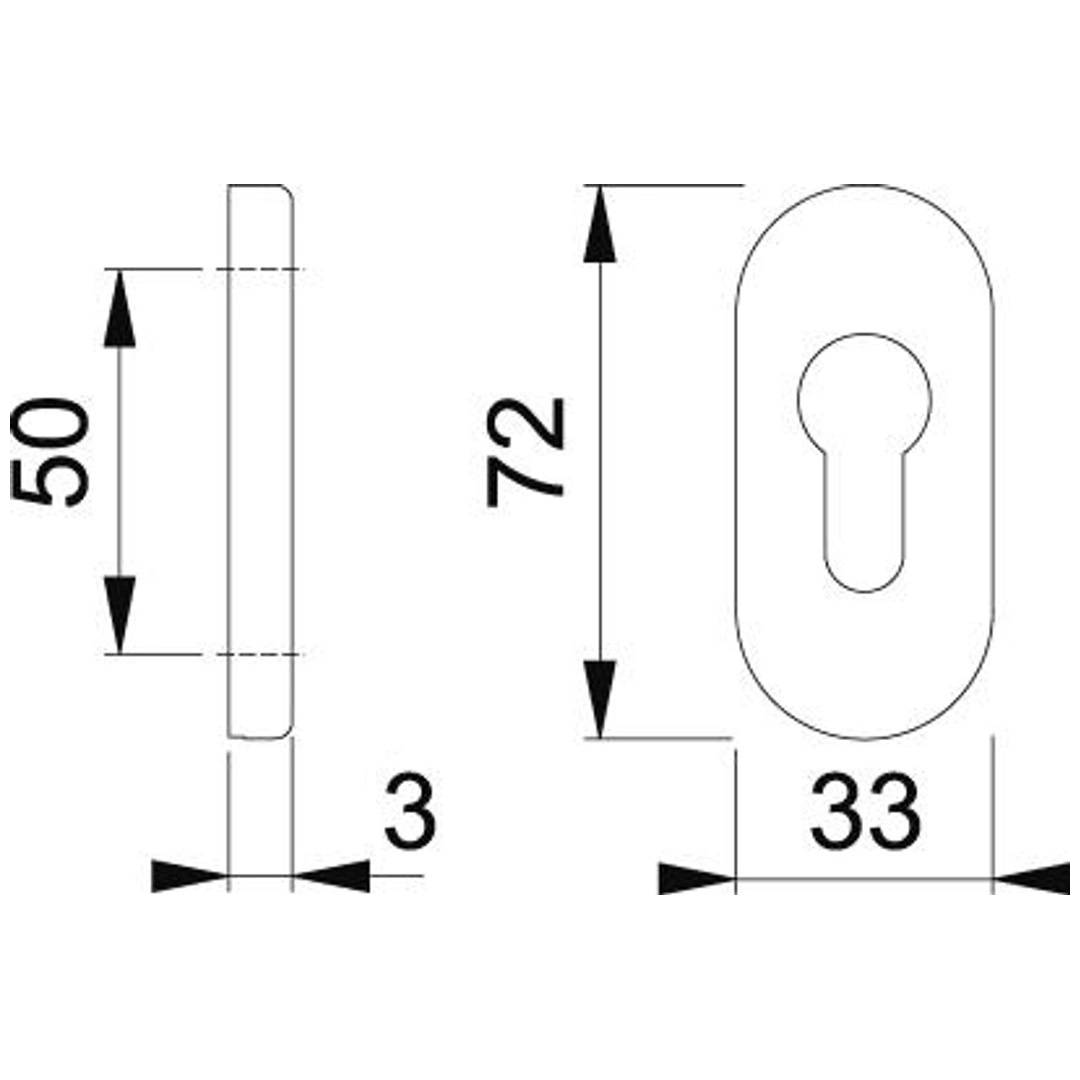 Kleberosette oval 29067 8mm