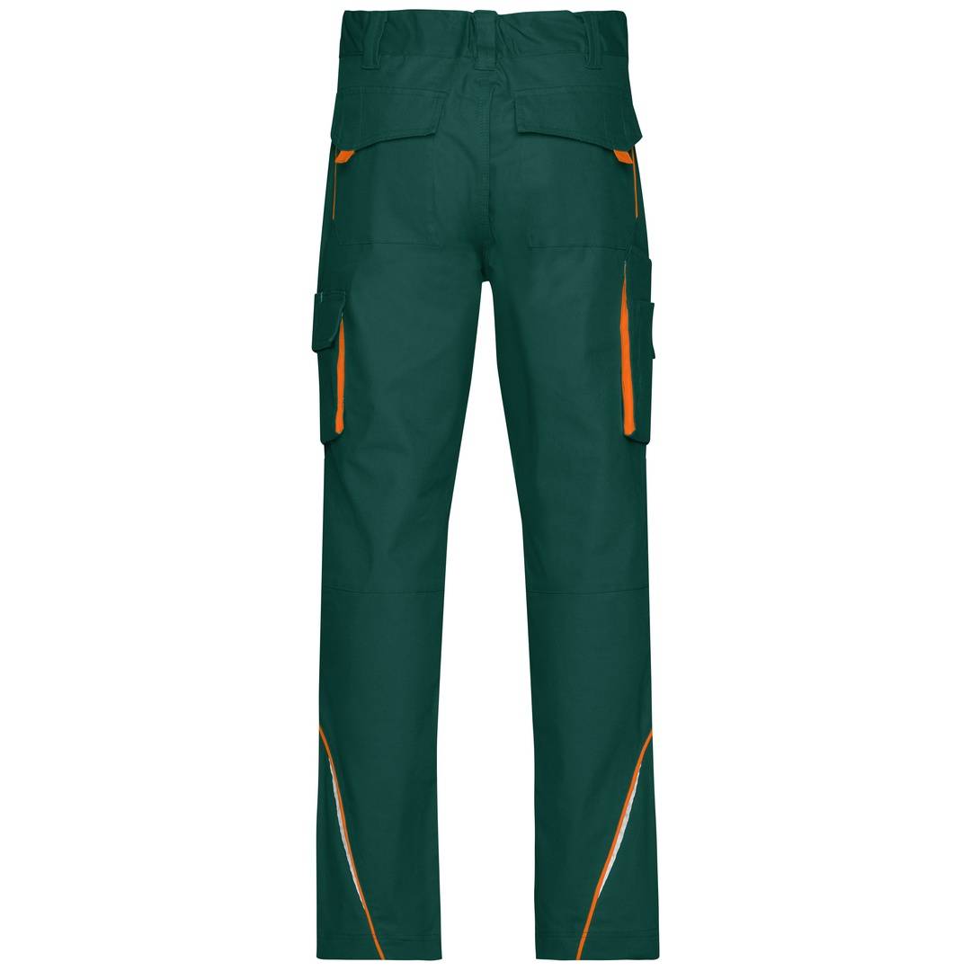 James & Nicholson Funktionelle Arbeitshose JN847 Gr. 60 dark-green/orange