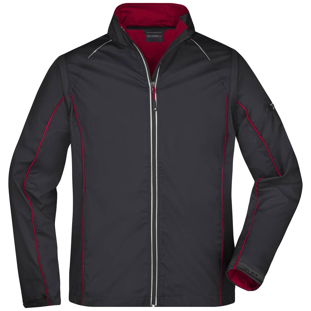 James & Nicholson Herren Zip-Off Softshell Jacke JN1122 Gr. L black/red