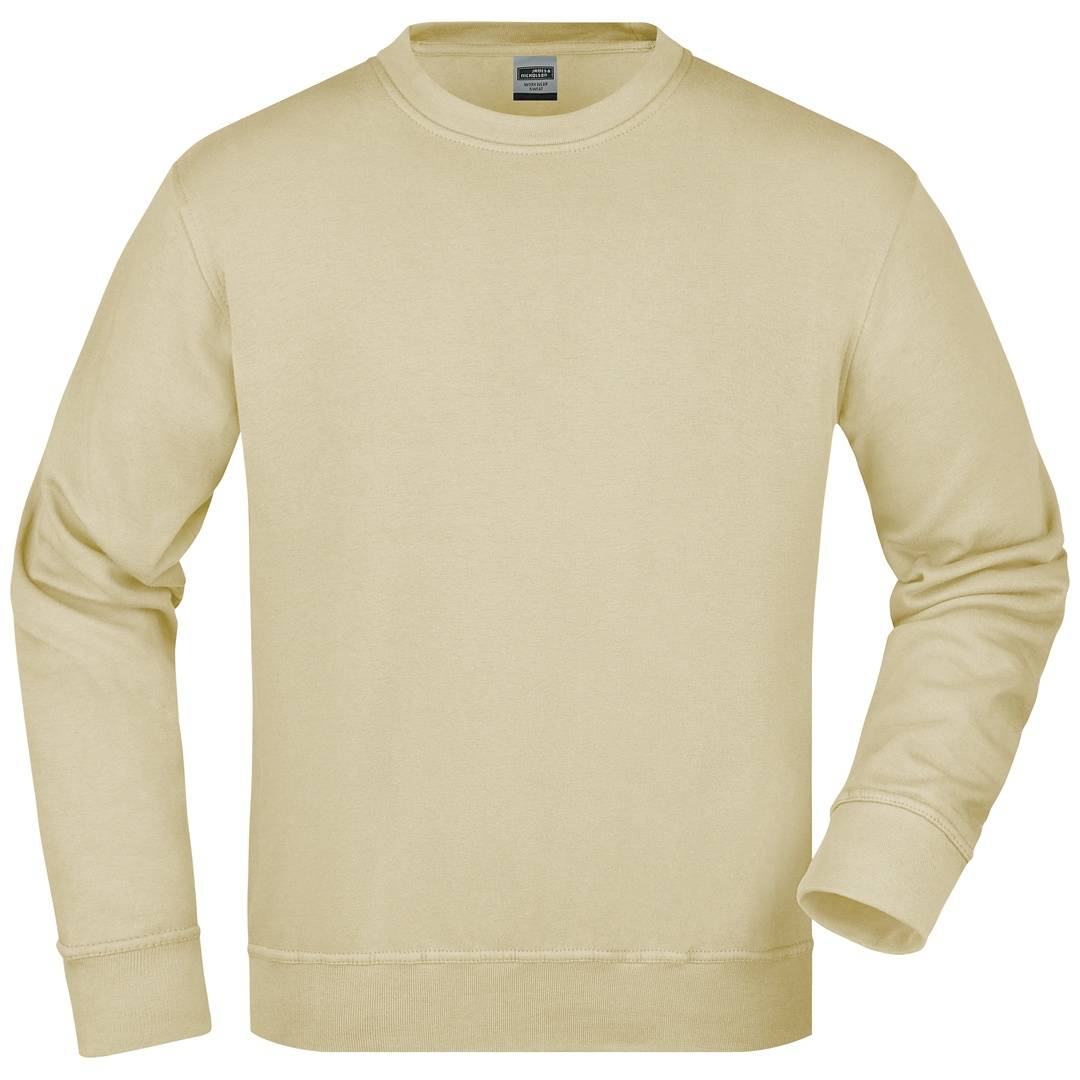 James & Nicholson Klassisches Rundhals-Sweatshirt JN840, Gr. 4XL stone