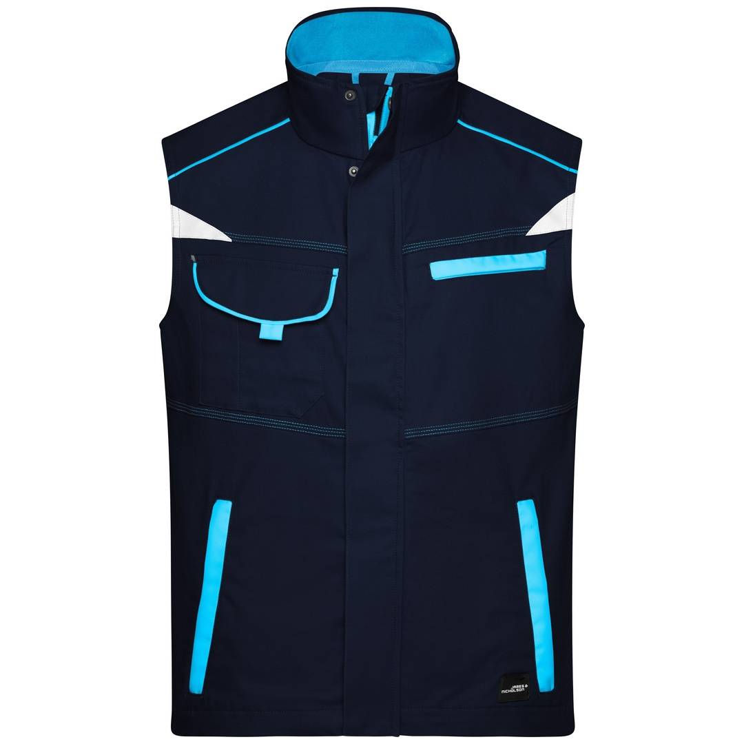 James & Nicholson Funktionelle Weste im sportlichen Look JN850 Gr. L navy/turquoise