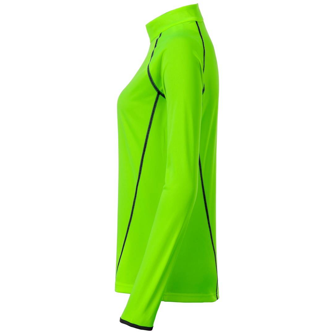 James & Nicholson Langarmshirt Damen JN497 Gr. M bright-green/black