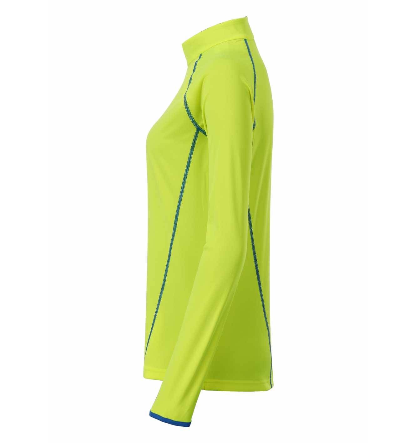 James & Nicholson Langarmshirt Damen JN497 Gr. S bright-yellow/bright-blue