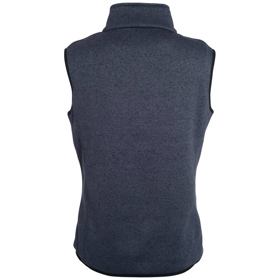 James & Nicholson Strickfleece Weste mit Stehkragen Damen JN773 Gr. L dark-grey-melange/silver