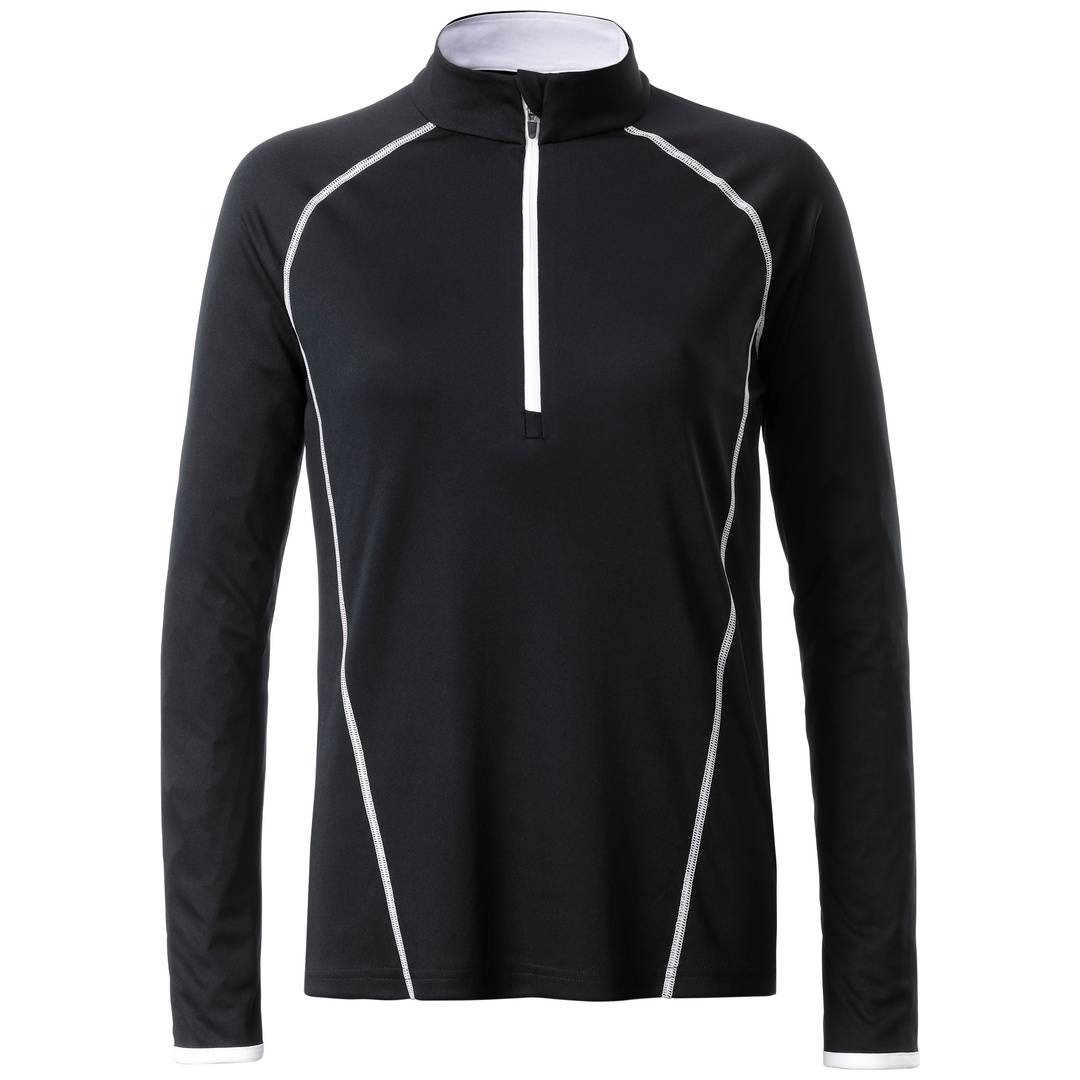 James & Nicholson Langarmshirt Damen JN497 Gr. XS black/white