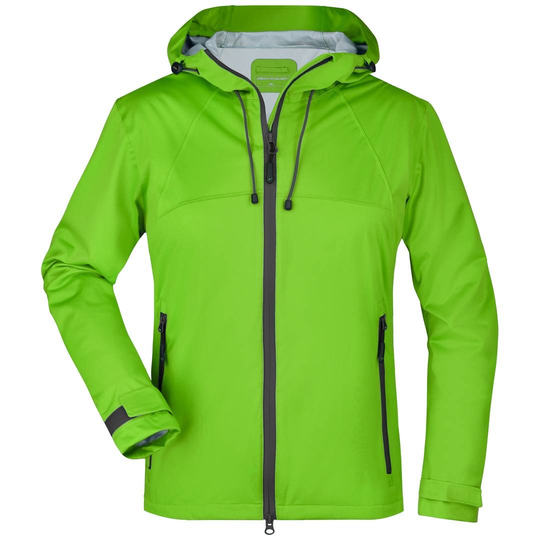 James & Nicholson Ultraleichte Softshelljacke Damen JN1097 Gr. S spring-green/iron-grey