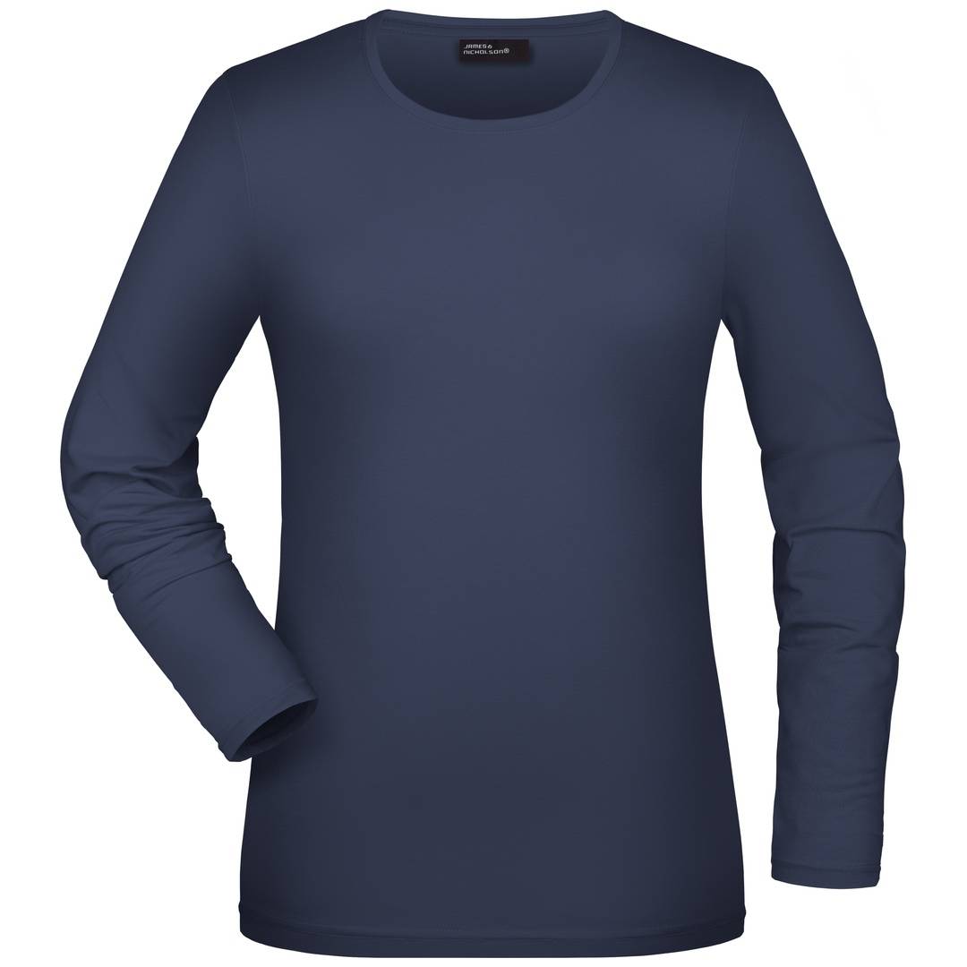 James & Nicholson Langarmshirt Damen JN054 Gr. M navy