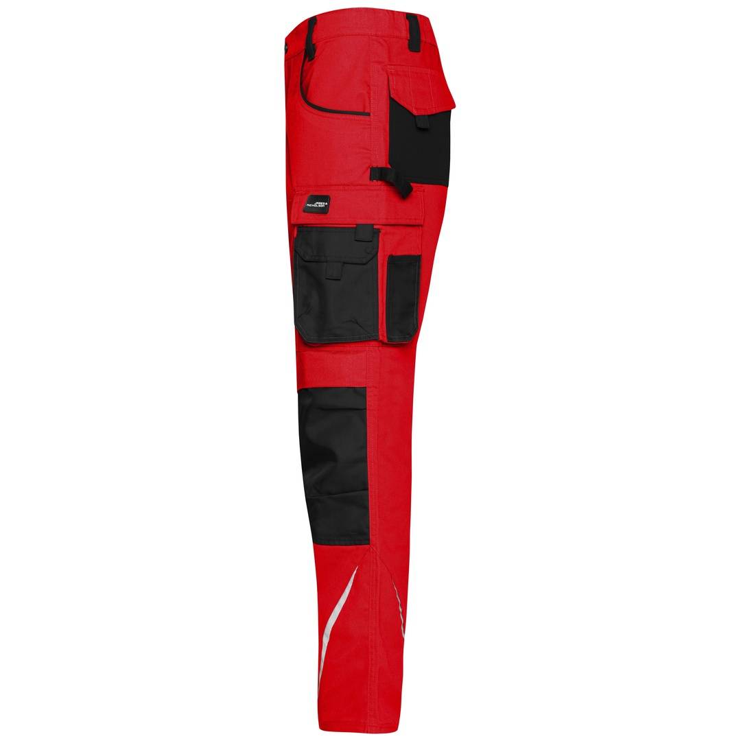 James & Nicholson Arbeitsbundhose JN832 Gr. 58 red/black