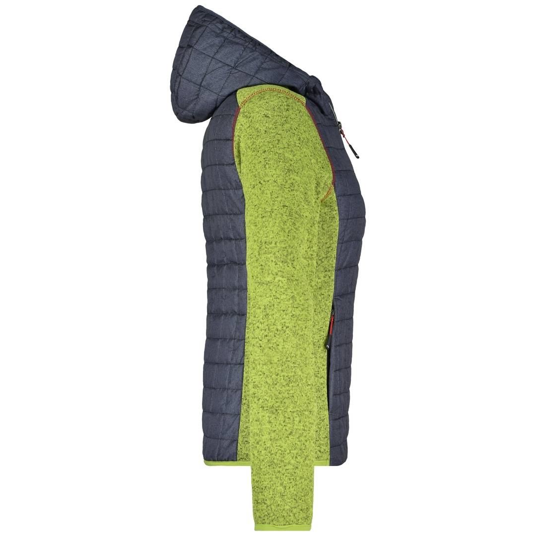 James & Nicholson Strickfleecejacke im stylischen Materialmix Damen JN771 Gr. M kiwi-melange/anthracite-melange