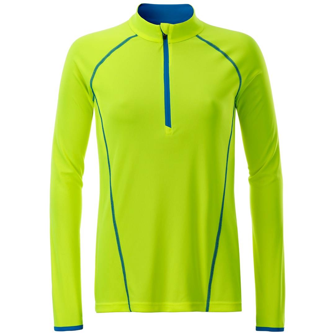 James & Nicholson Langarmshirt Damen JN497 Gr. S bright-yellow/bright-blue