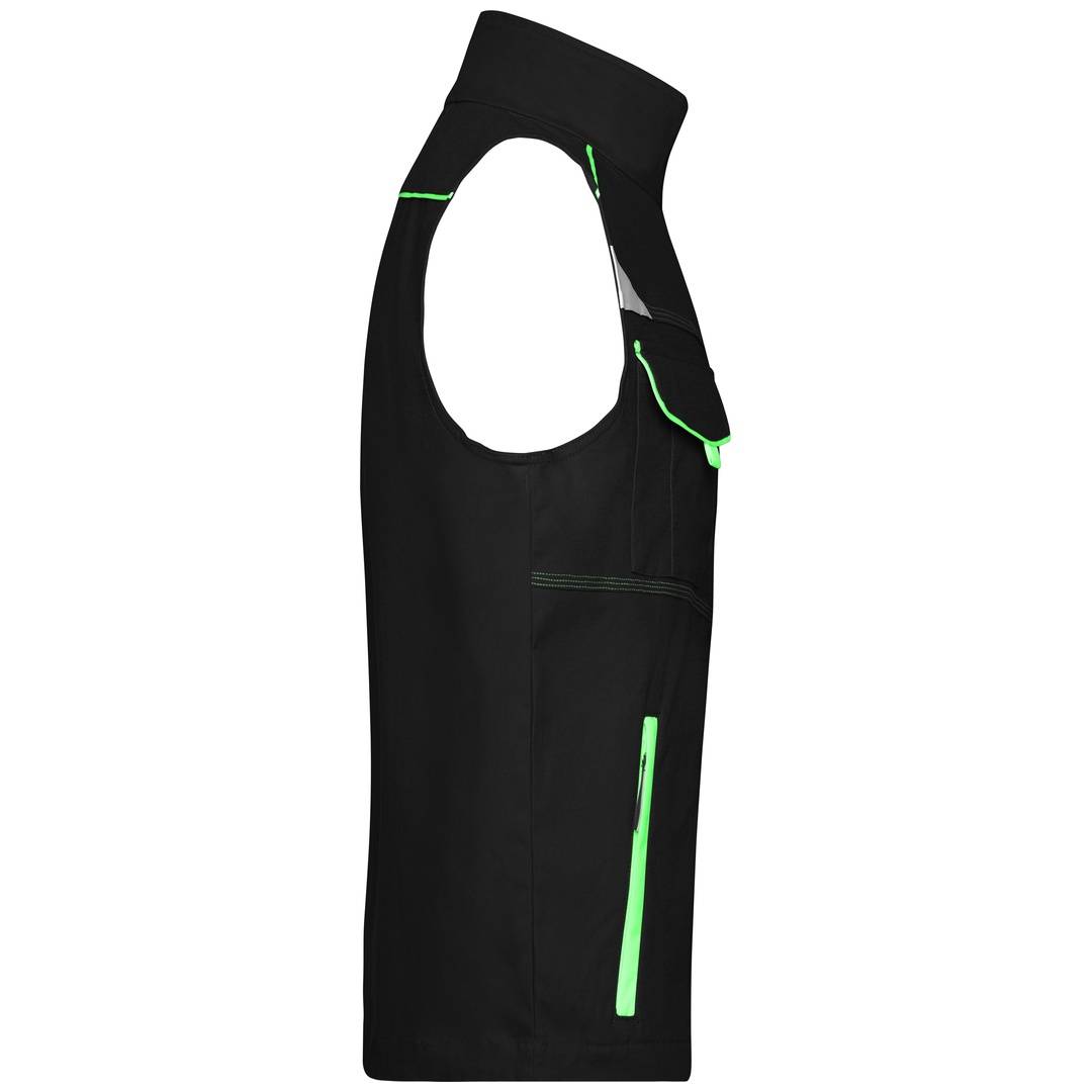 James & Nicholson Funktionelle Weste im sportlichen Look JN850 Gr. 2XL black/lime-green
